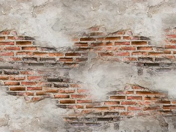 Brick wall Post-war wind red brick cement wall texture (ID:ffaeg05835)