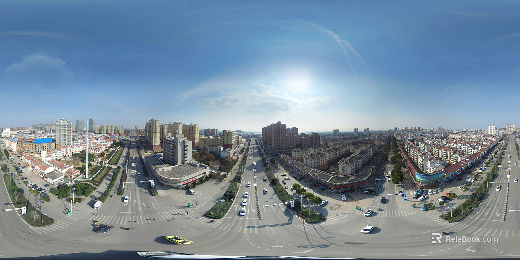 HDR city road traffic panorama texture