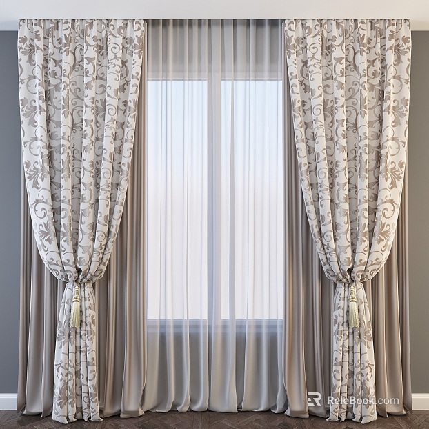Light Cafe Pattern Velvet Curtain Bedroom texture