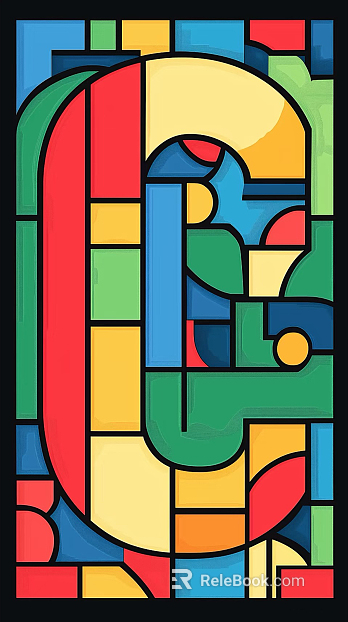 colored letter glass texture