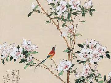Chinese flower and bird painting texture (ID:ffach955056)