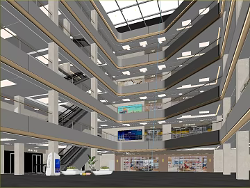 Modern gray mall atrium scene diagram texture (ID:ffaeh042486)