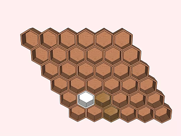 Tan hexagonal wood brick ground texture (ID:ffaeh027674)