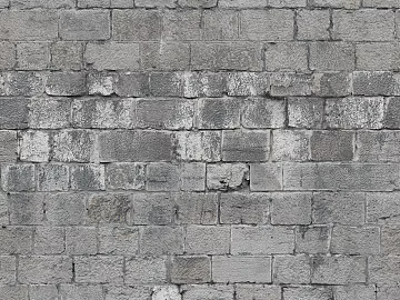 Brick wall black and white irregular brick seam seamless 3d model