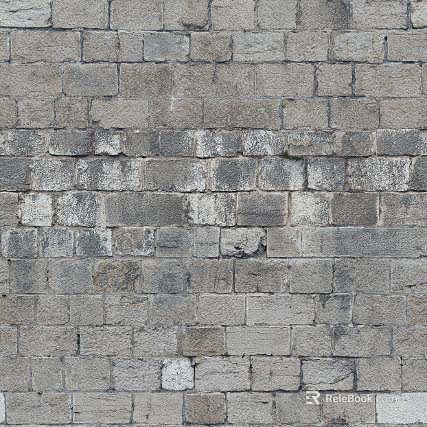 Brick wall black and white irregular brick seam seamless texture