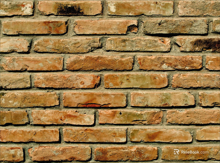 Brick wall with yellow pattern texture