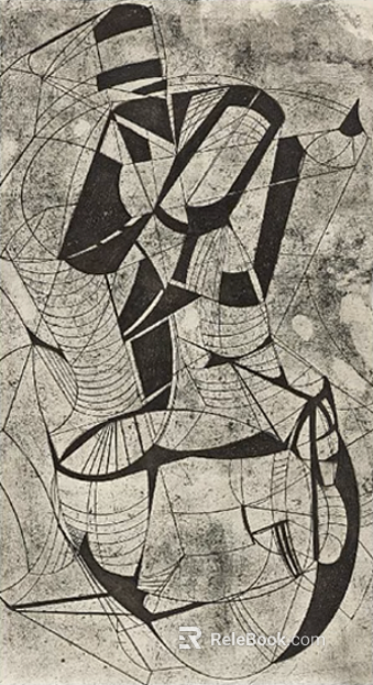 Black and white abstract geometric decorative painting texture