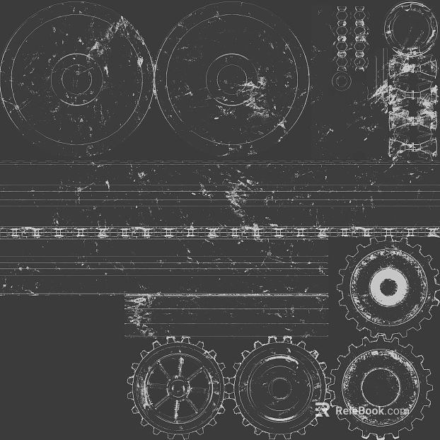 Industrial wind black gray do old metal mechanical gear map texture