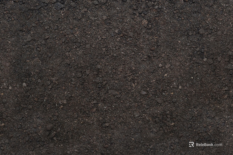 Dark brown soil outdoor ground texture