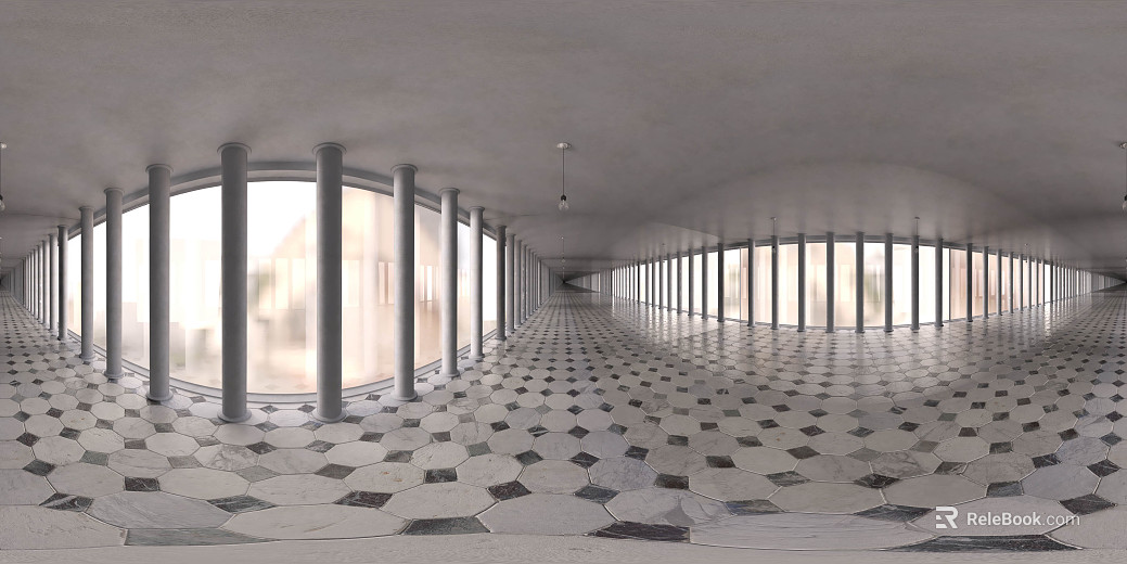 Indoor corridor aisle space HDR texture
