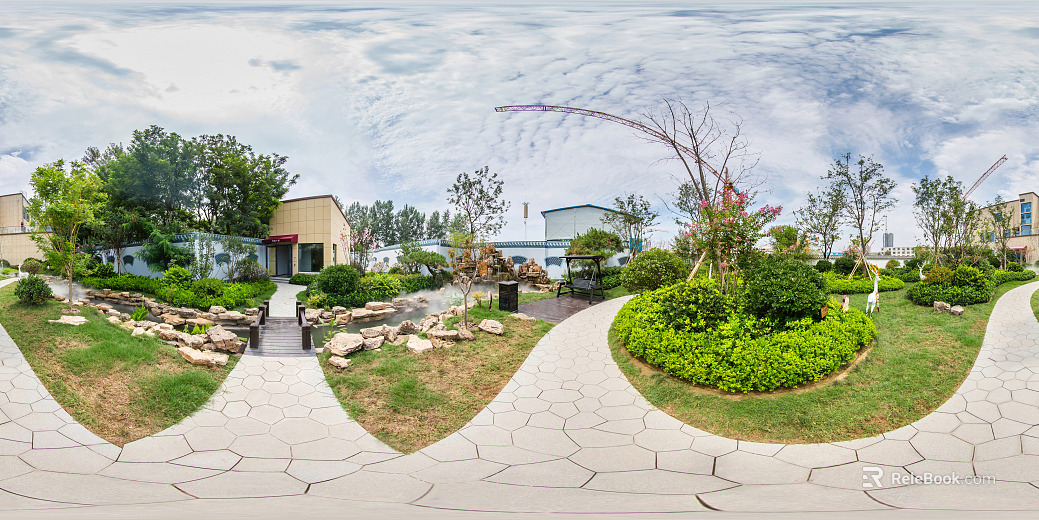 City Park Meadow Cloudy Day HDR texture