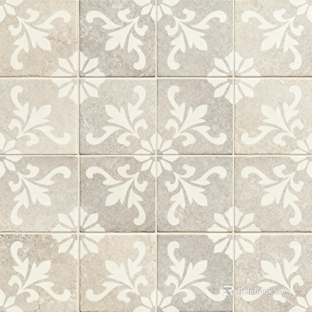 Grey Tile Flower Geometric Pattern Flower Floor Tile texture
