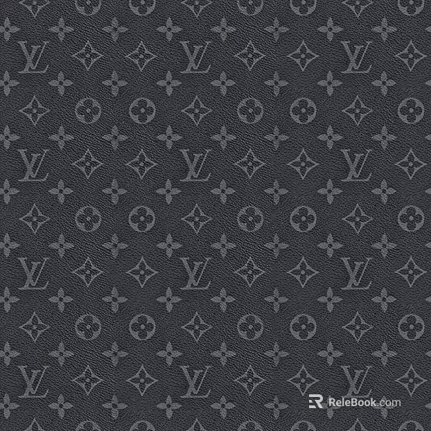 Black Printed Embossed Fine-grain Leather texture