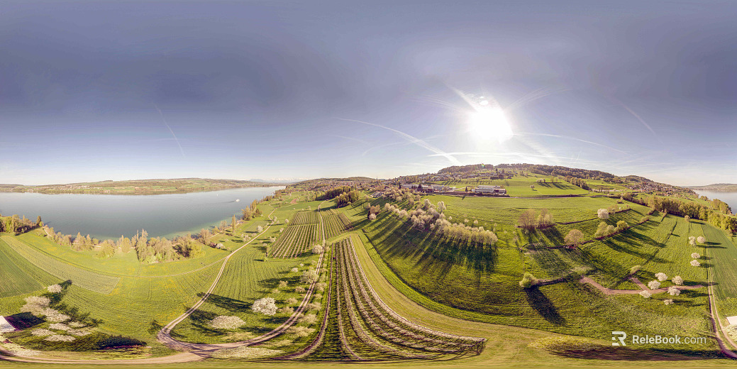 HDR Waterfront Mountain Country texture
