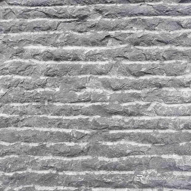 Brick wall black and white irregular brick seam texture