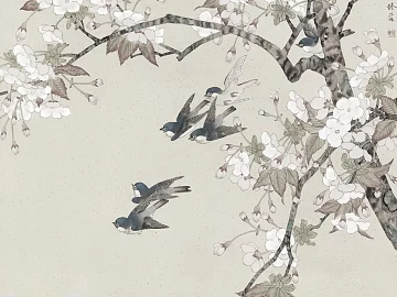 flower-and-bird painting 3d model