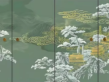 New Chinese pine crane landscape decorative painting texture (ID:ffaeh672439)