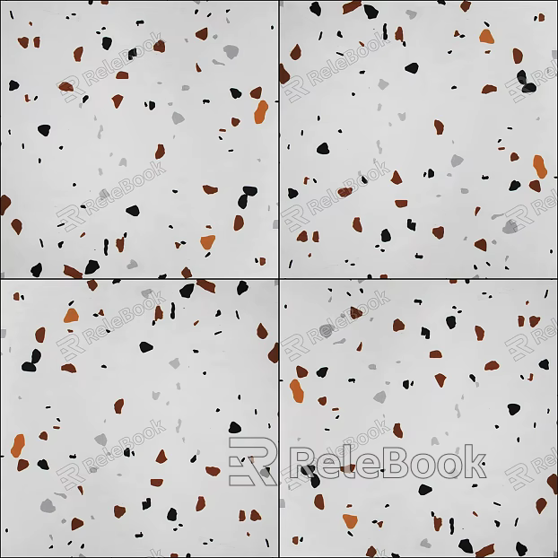 Terrazzo rice white plastic floor with dots texture