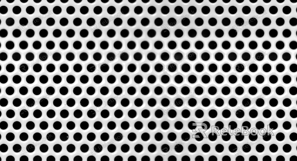 The image depicts a perforated metal plate with a uniform pattern of small, circular holes, providing a structured, textured surface ideal for various applications like filtration, decoration, or ventilation.