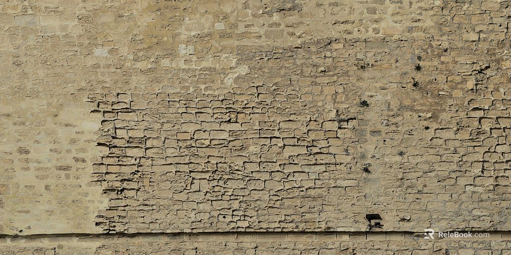 Beige old brick wall building exterior wall texture