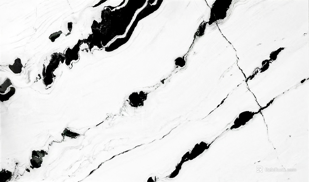 Panda White Marble White Black Water Pattern texture