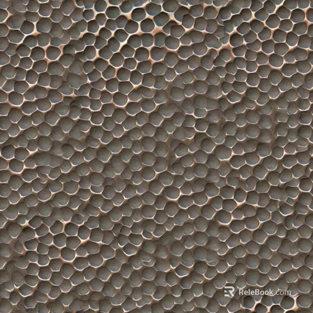 Deep bronze honeycomb pattern metal plate texture