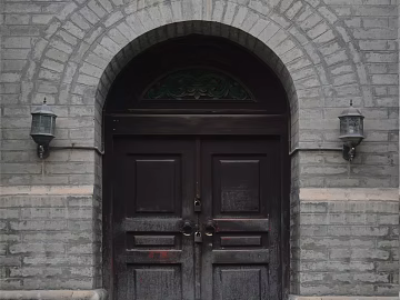 Retro Dark Brown Wooden Door Building Entry Door texture (ID:ffaeh513089)