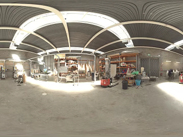 Panoramic view of indoor workshop texture (ID:ffajh763577)