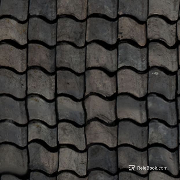 Dark gray antique tile roof building materials texture