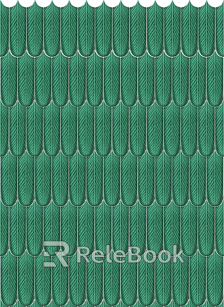 Feather brick green gradient retro wall tiles texture