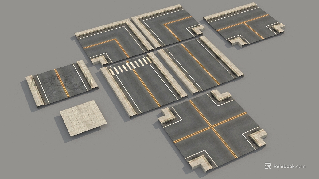 Deep Grey Asphalt Highway Traffic Road Module texture