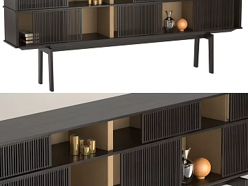 Modern Black Grey Wooden TV Cabinet texture (ID:ffaeh263096)