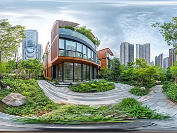 Modern Community Day Panoramic HDR texture (ID:ffach036738)