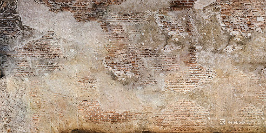 Retro dilapidated red brick wall background wall texture