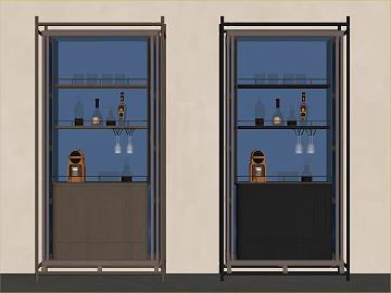 Modern metal wine cabinet for living room and dining room texture (ID:ffaeh863771)