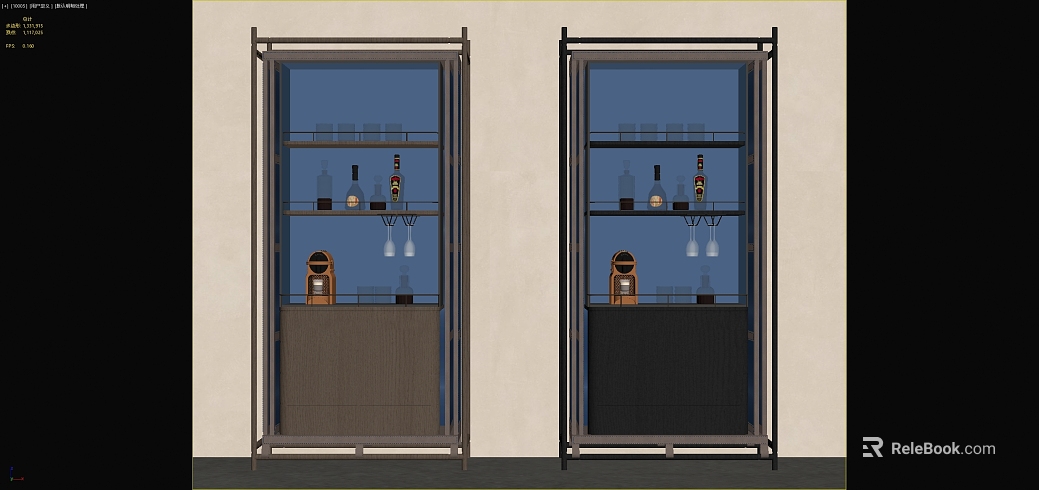Modern metal wine cabinet for living room and dining room texture