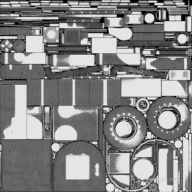 Industrial-style black and white metal stitching finish texture