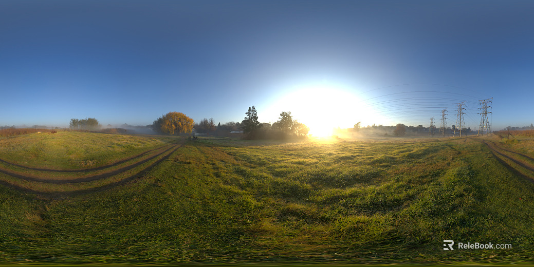 Outdoor Sunrise Green Grass HDR texture
