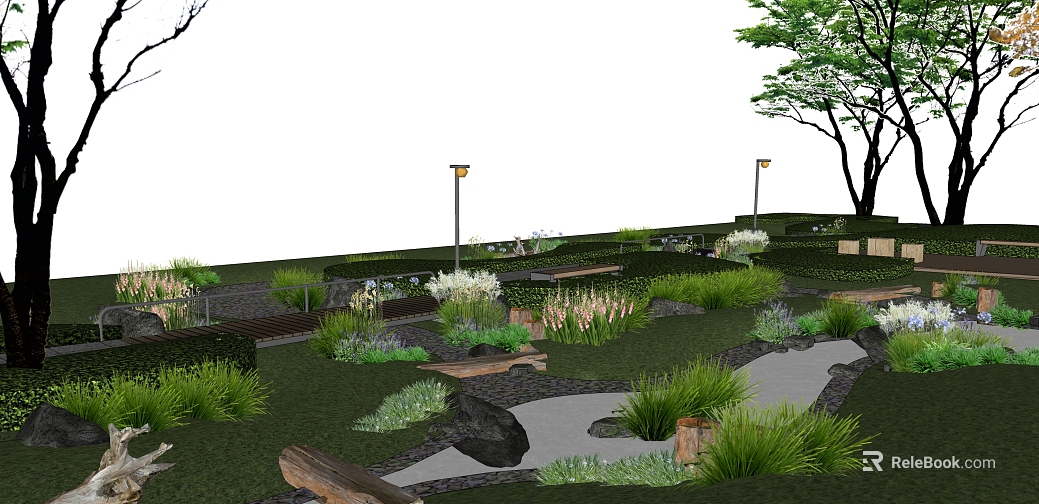 Green Garden Landscape Outdoor Greening Scene texture