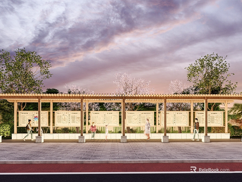 Light Wood Cultural Promenade Outdoor Landscape texture