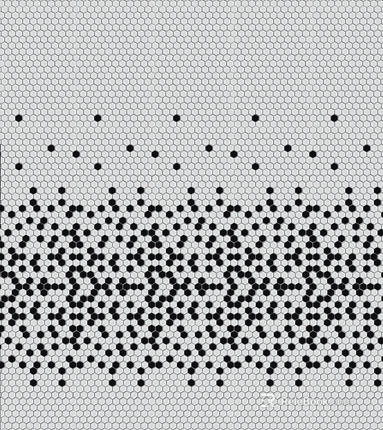 Hexagonal brick hexagonal attenuation black and white texture