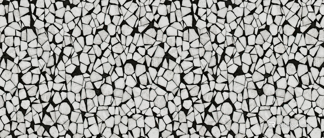 Black reticulated large sharp terrazzo texture