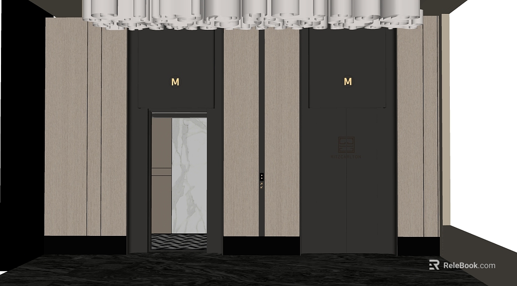 Light Luxury Wood Decorative Elevator Hall Wall Panel texture