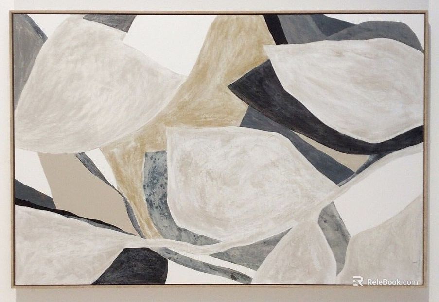 Gray, White, and Black Abstract Decorative Painting Living Room Wall Art texture