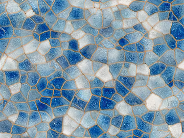 Blue and white glass mosaic bathroom wall 3d model