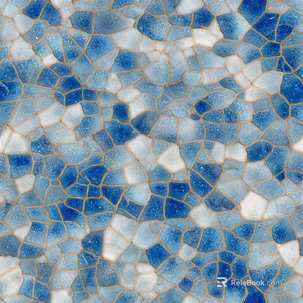 Blue and white glass mosaic bathroom wall texture
