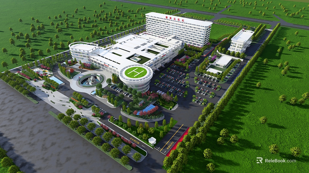 Modern White Hospital Building Exterior texture