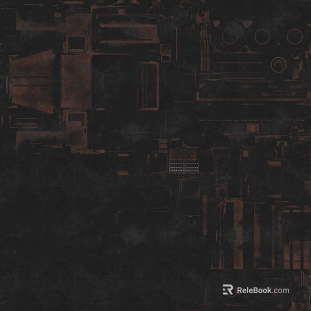 Dark brown distressed metal panel, industrial-style wall texture