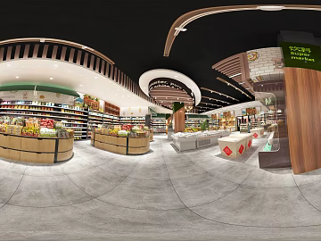 Indoor Supermarket Space HDR texture (ID:ffabg21031)