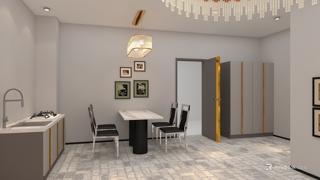Light gray stone-like floor tile restaurant floor texture
